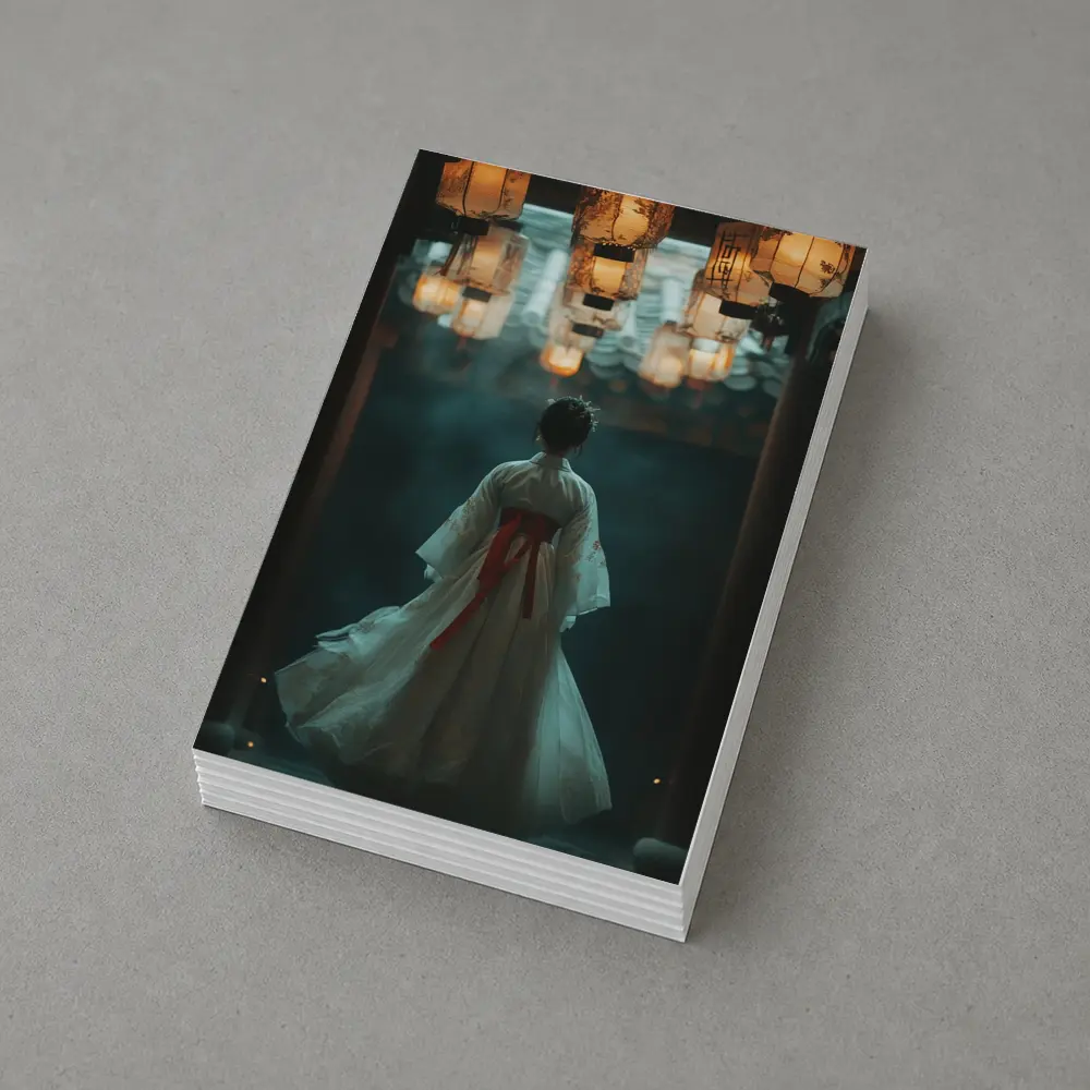 Woman Hanfu Dress Under Glowing Lanterns – Postcards