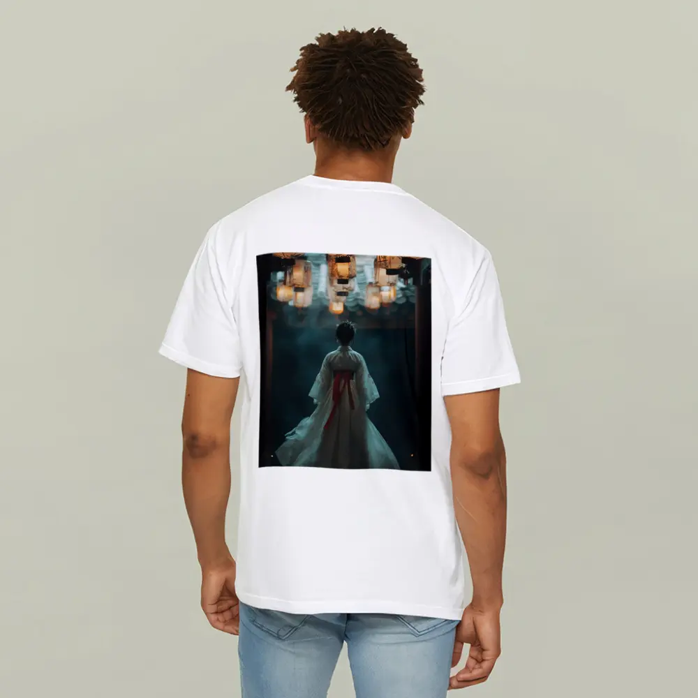 Woman Hanfu Dress Under Glowing Lanterns – T-Shirts