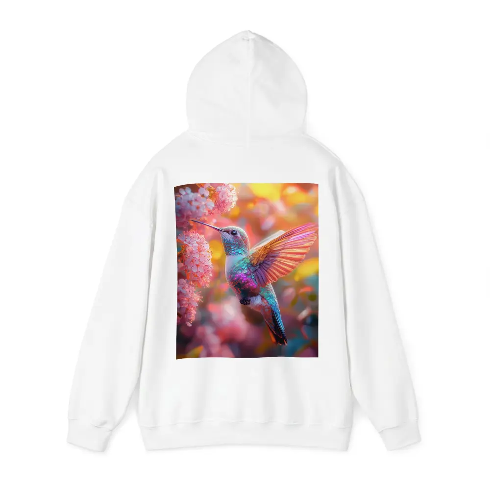 Hummingbird Flying Among Pink Cherry Blossoms – Hoodies