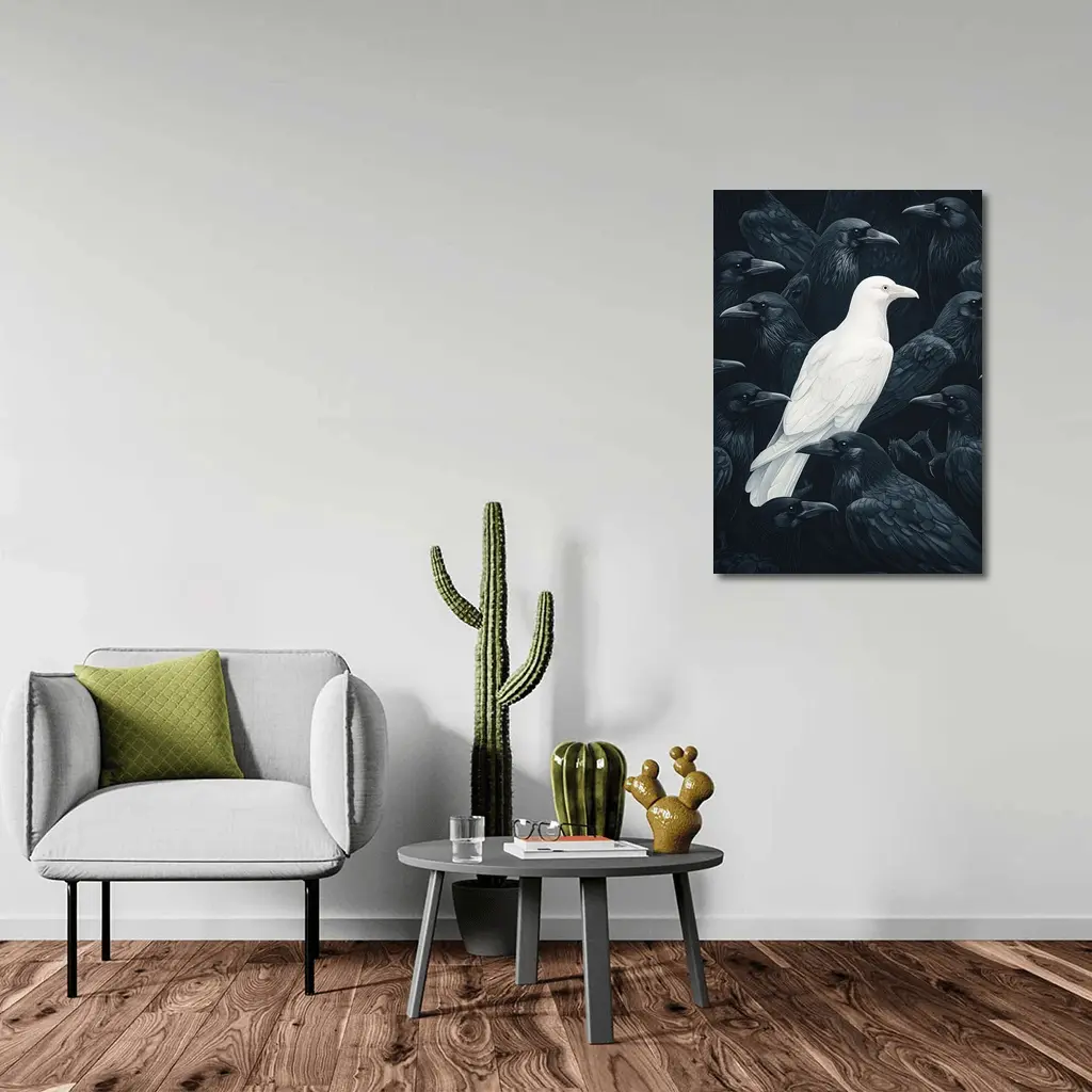 White Raven Among Dark Black Crows – Wall Art