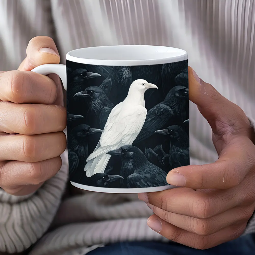 White Raven Among Dark Black Crows – Mugs