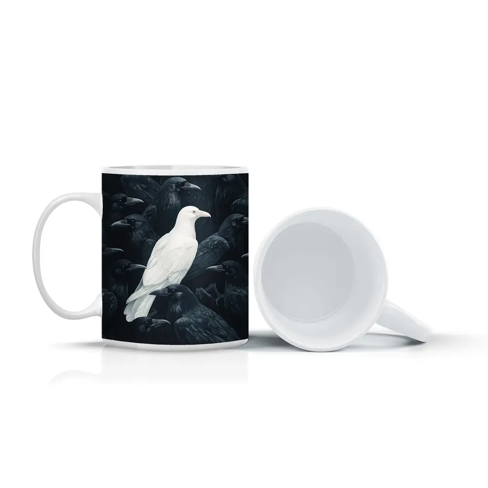 White Raven Among Dark Black Crows – Mugs