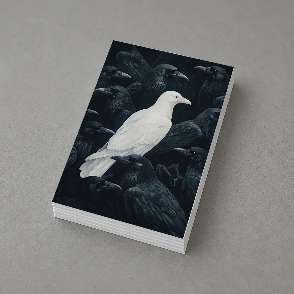 White Raven Among Dark Black Crows – Postcards