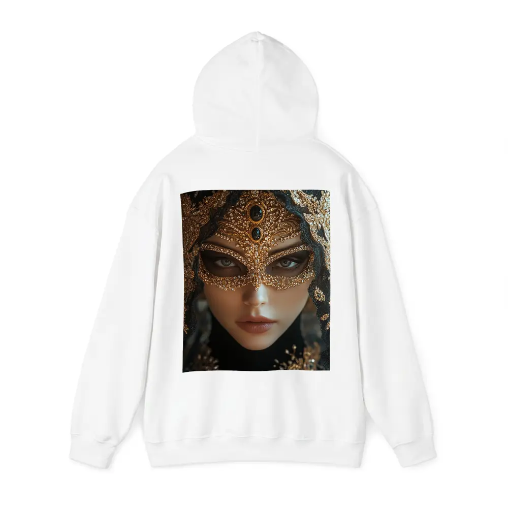 Masked Woman Gold Ornate Black Veil – Hoodies