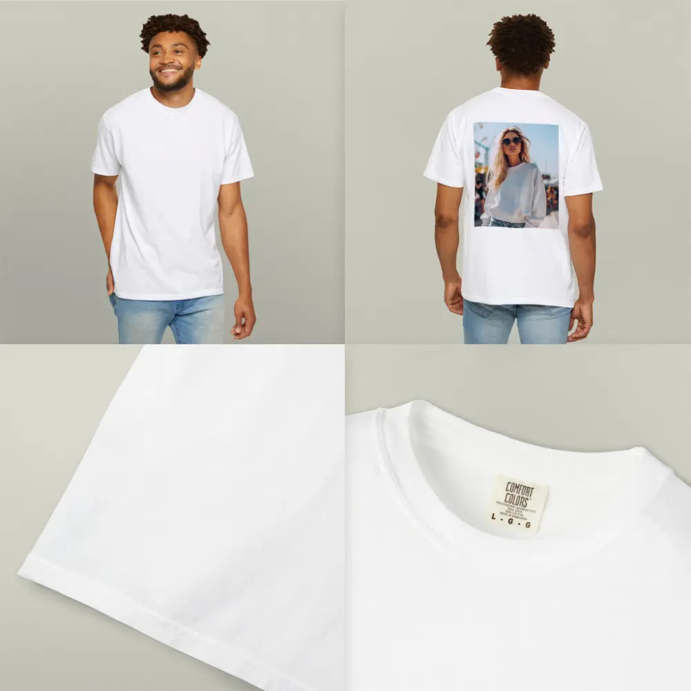 Blonde Woman White Sweatshirt Sunny Outdoor Festival – T-Shirts