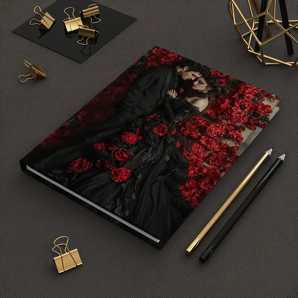 Gothic Couple Black Dress Red Roses – Notebooks