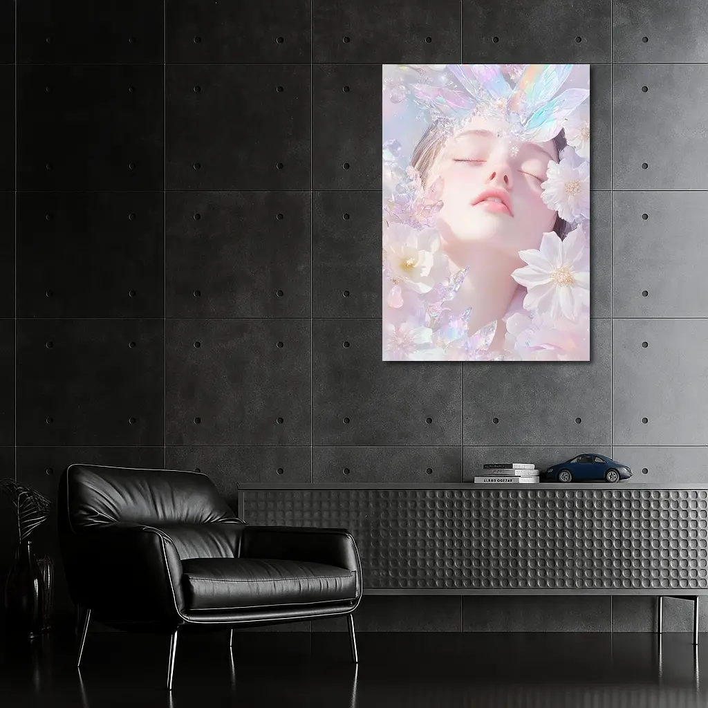 Dreamy Fairy Girl White Flowers Fantasy Art – Wall Art