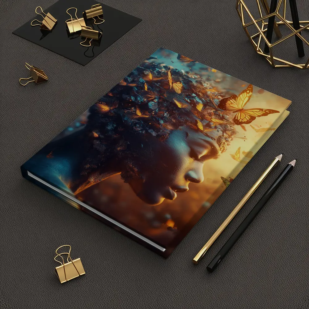 Woman Butterflies Flying Surreal Fantasy Art – Notebooks