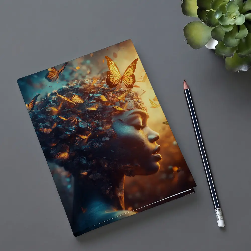Woman Butterflies Flying Surreal Fantasy Art – Notebooks