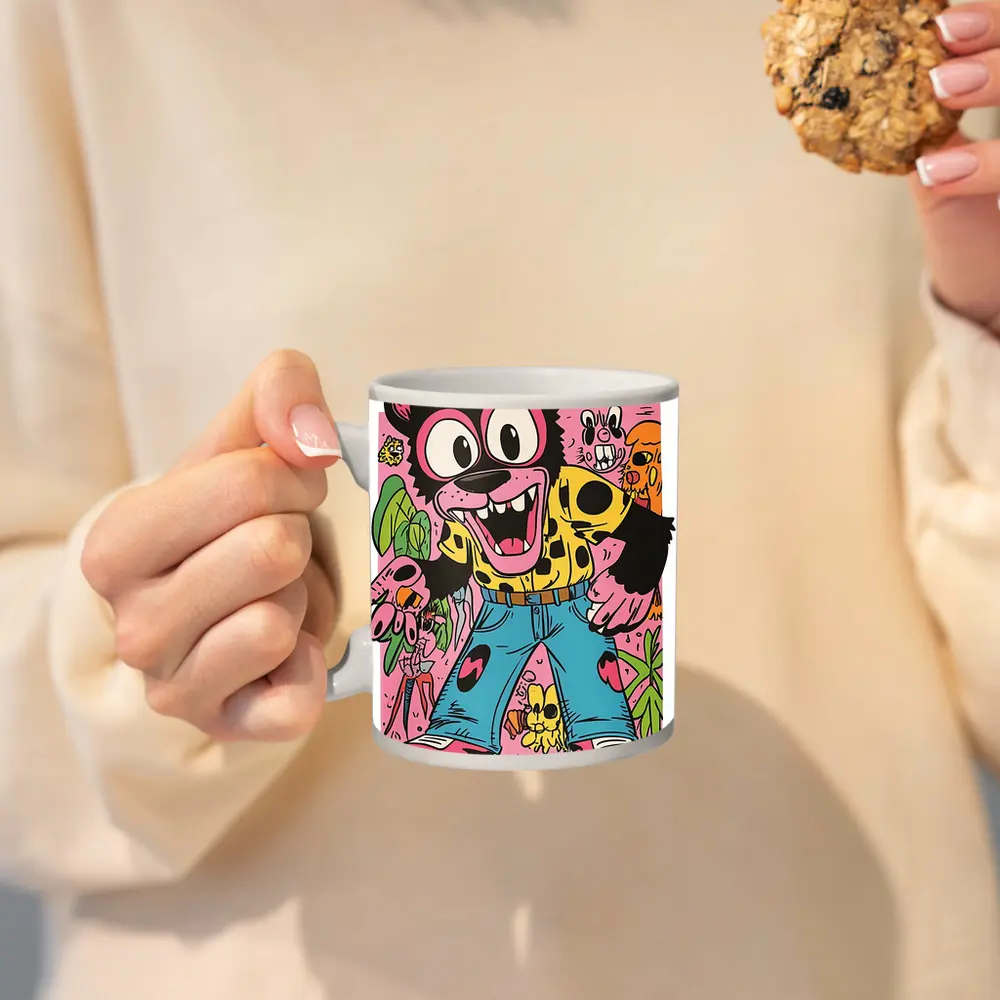 Cartoon Bear Character Colorful Graffiti Art – Mugs
