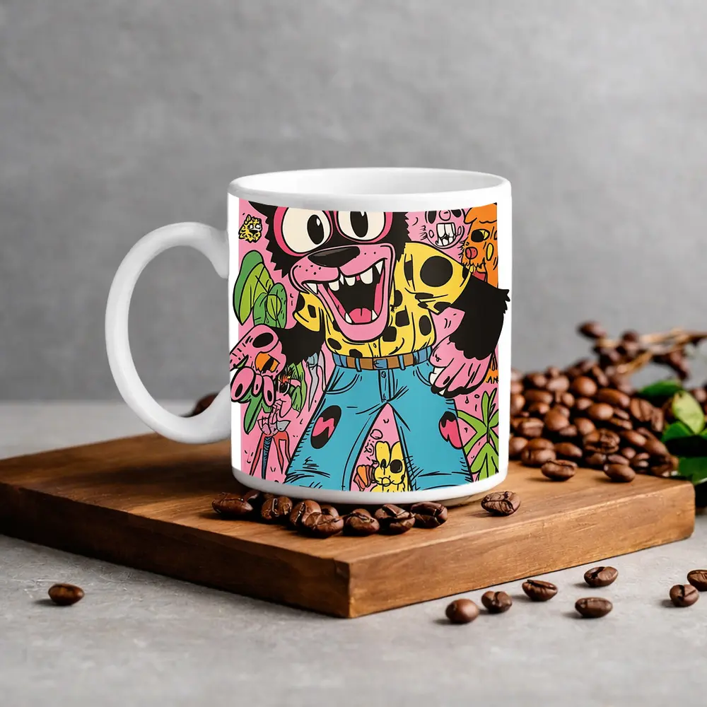 Cartoon Bear Character Colorful Graffiti Art – Mugs