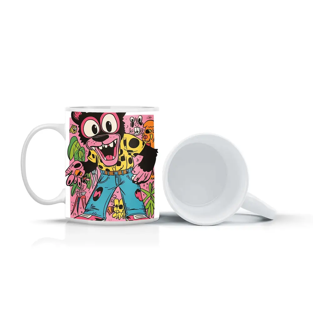 Cartoon Bear Character Colorful Graffiti Art – Mugs