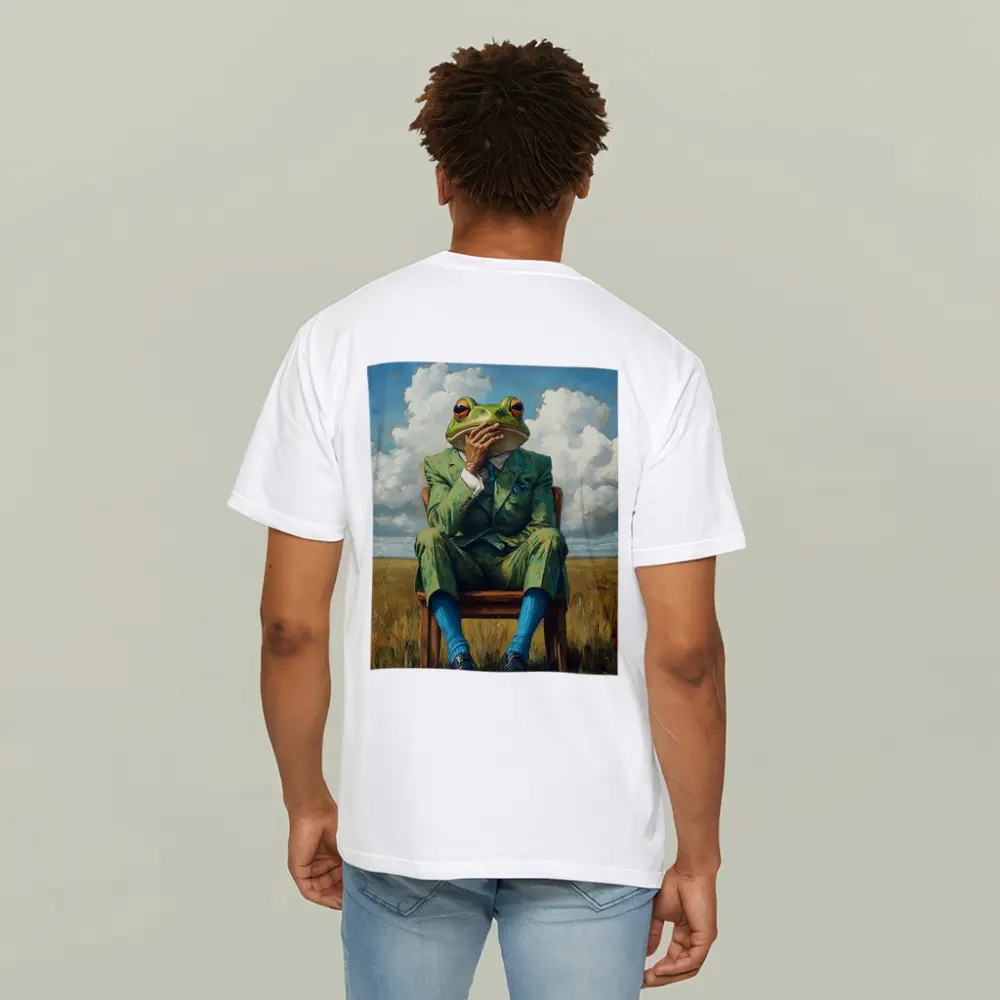 Thoughtful Frog Gentleman Oil Painting Fields – T-Shirts