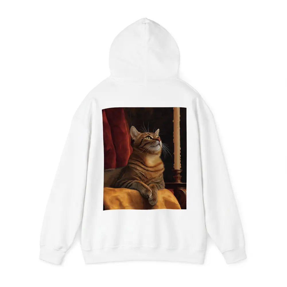 Tabby Cat Resting By Candlelight Dark Background – Hoodies