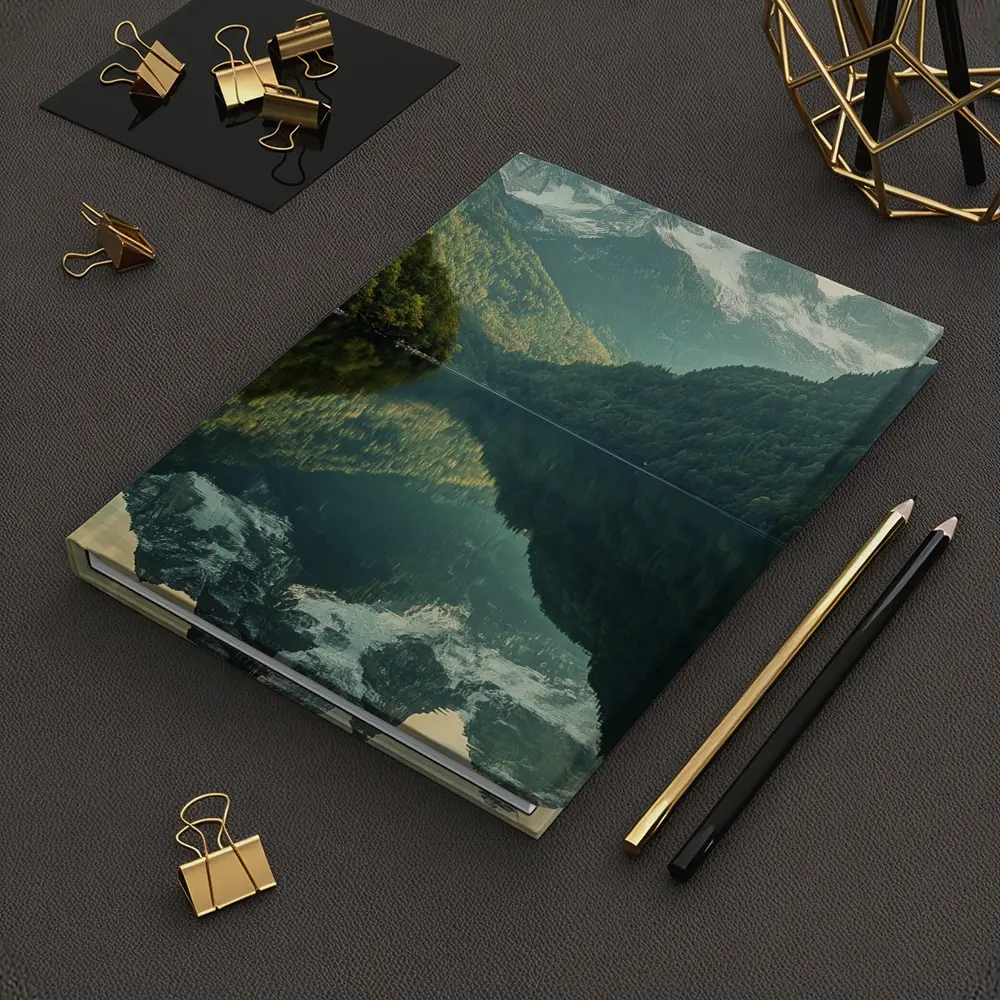 Snow Mountain Reflection Over Calm Lake – Notebooks