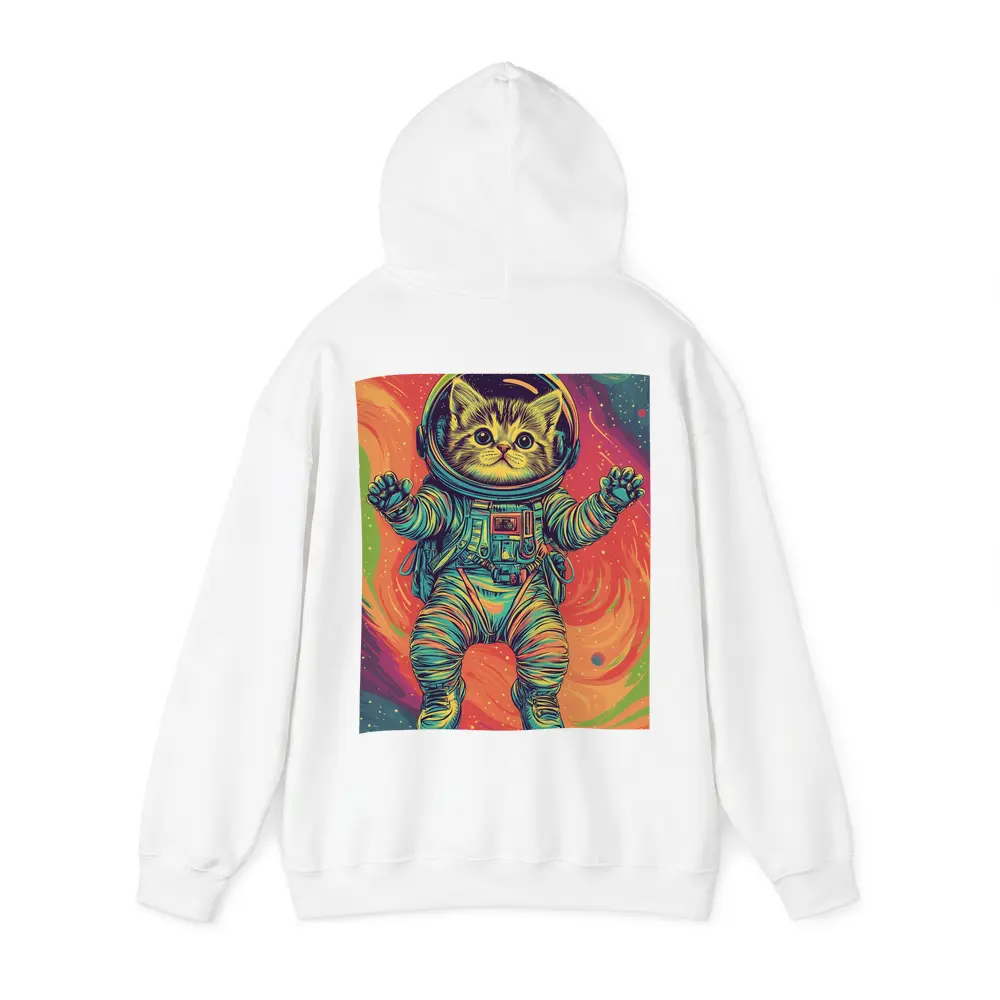 Tabby Cat Astronaut Floating In Colorful Space – Hoodies