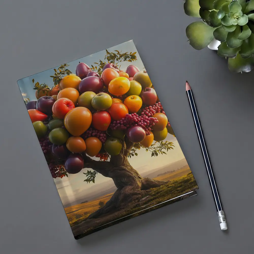 Colorful Fruit Tree Golden Countryside Sunset – Notebooks