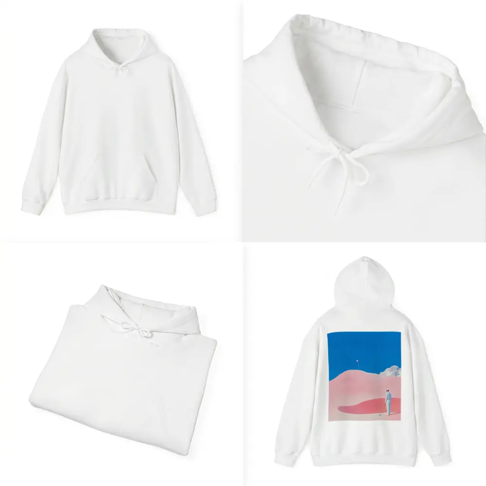 Golfer Pink Dunes Surreal Blue Sky – Hoodies