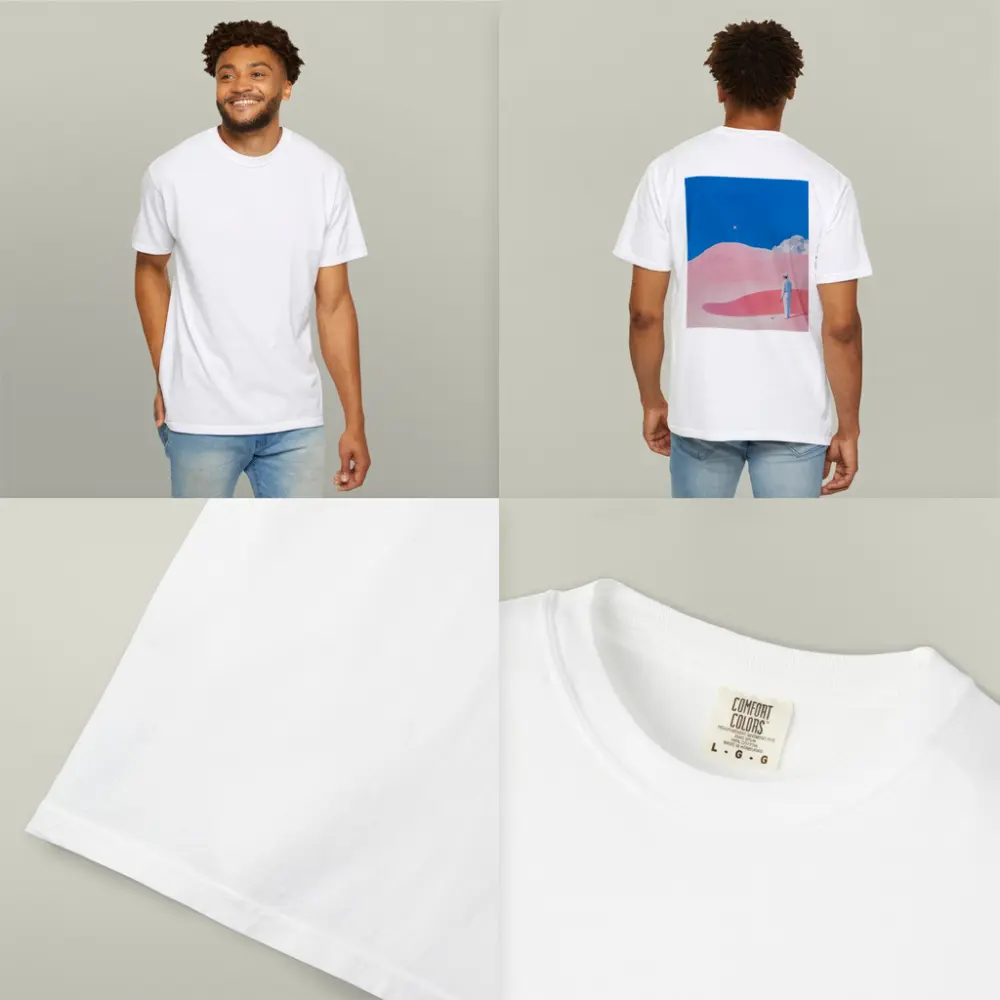 Golfer Pink Dunes Surreal Blue Sky – T-Shirts