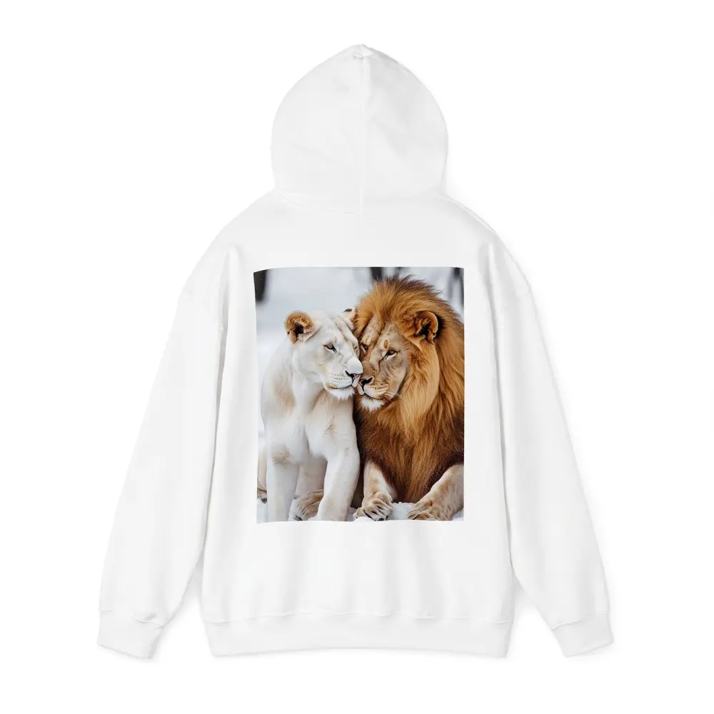 White Lioness and Lion in Snow – Hoodies