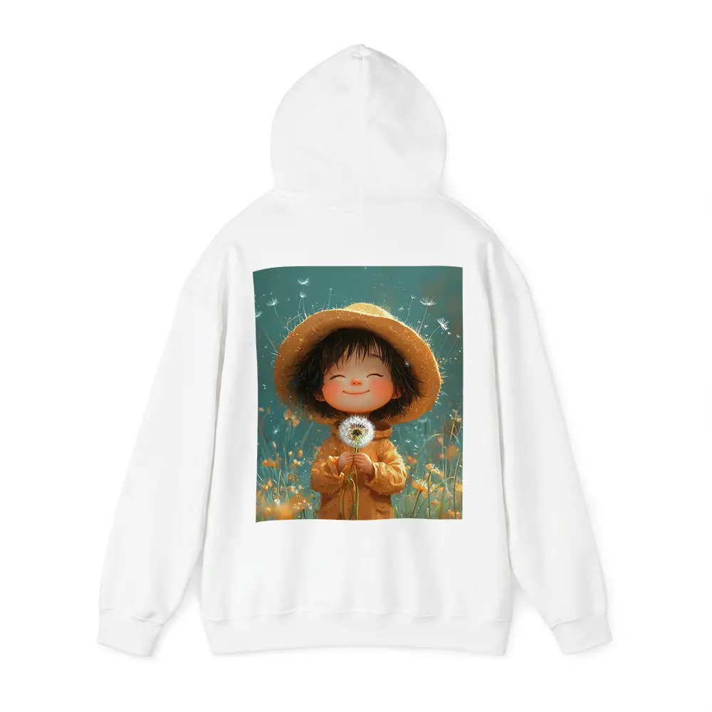 Cute Girl Dandelion Field Cartoon Art – Hoodies