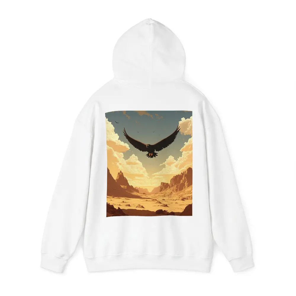 Eagle Soaring Over Desert Canyon Illustration – Hoodies
