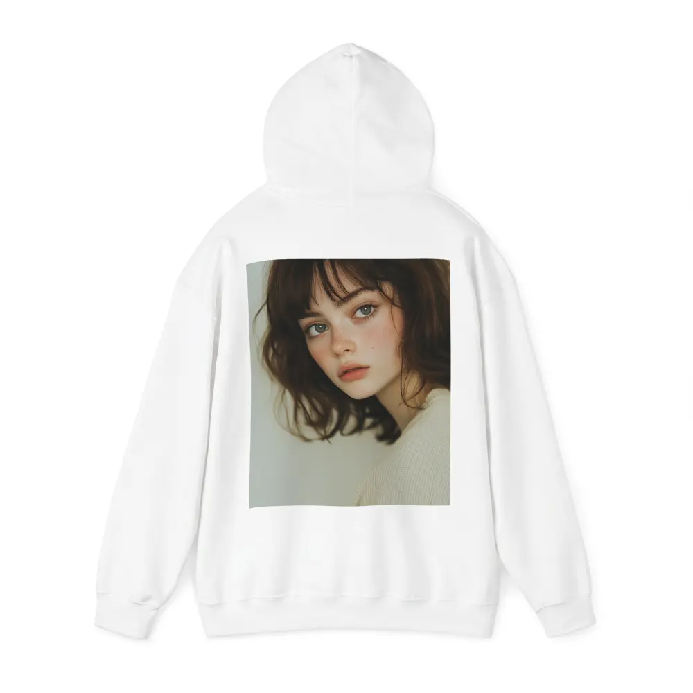 Young Woman Portrait Soft White Background – Hoodies