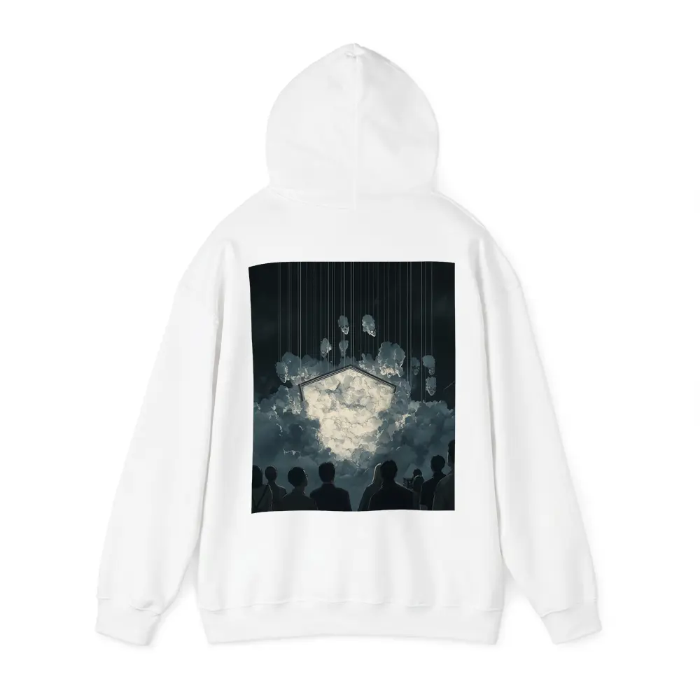 Dark Surreal Crowd Watching Glowing Cloud Portal – Hoodies