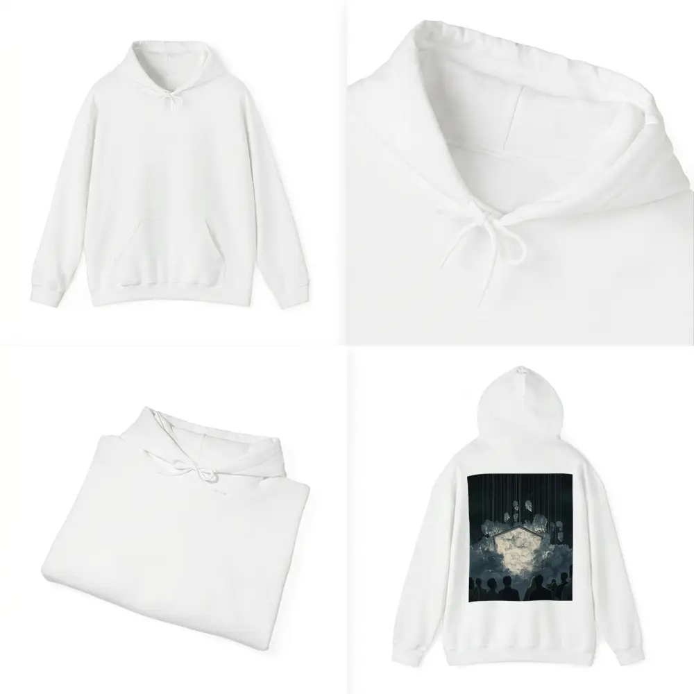Dark Surreal Crowd Watching Glowing Cloud Portal – Hoodies