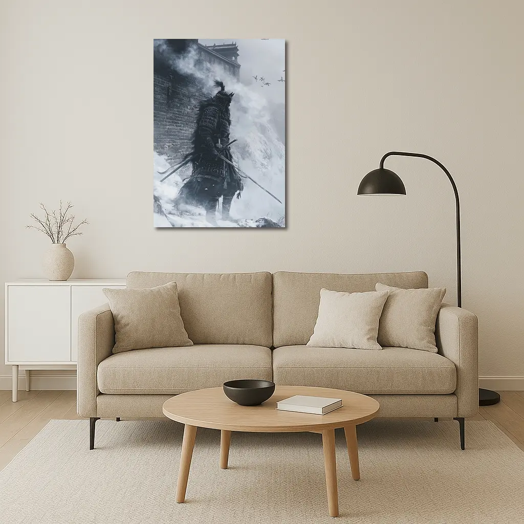Samurai Warrior Snow Fortress Misty Winter – Wall Art