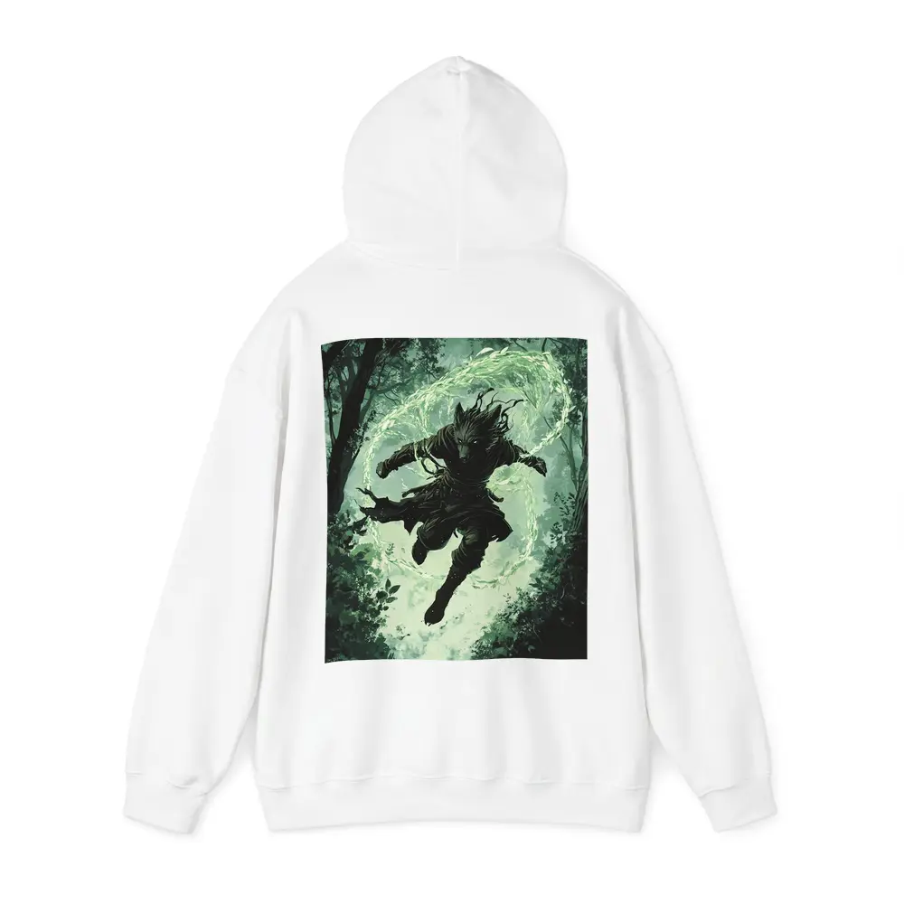 Wolf Warrior Leaping In Mystical Forest – Hoodies