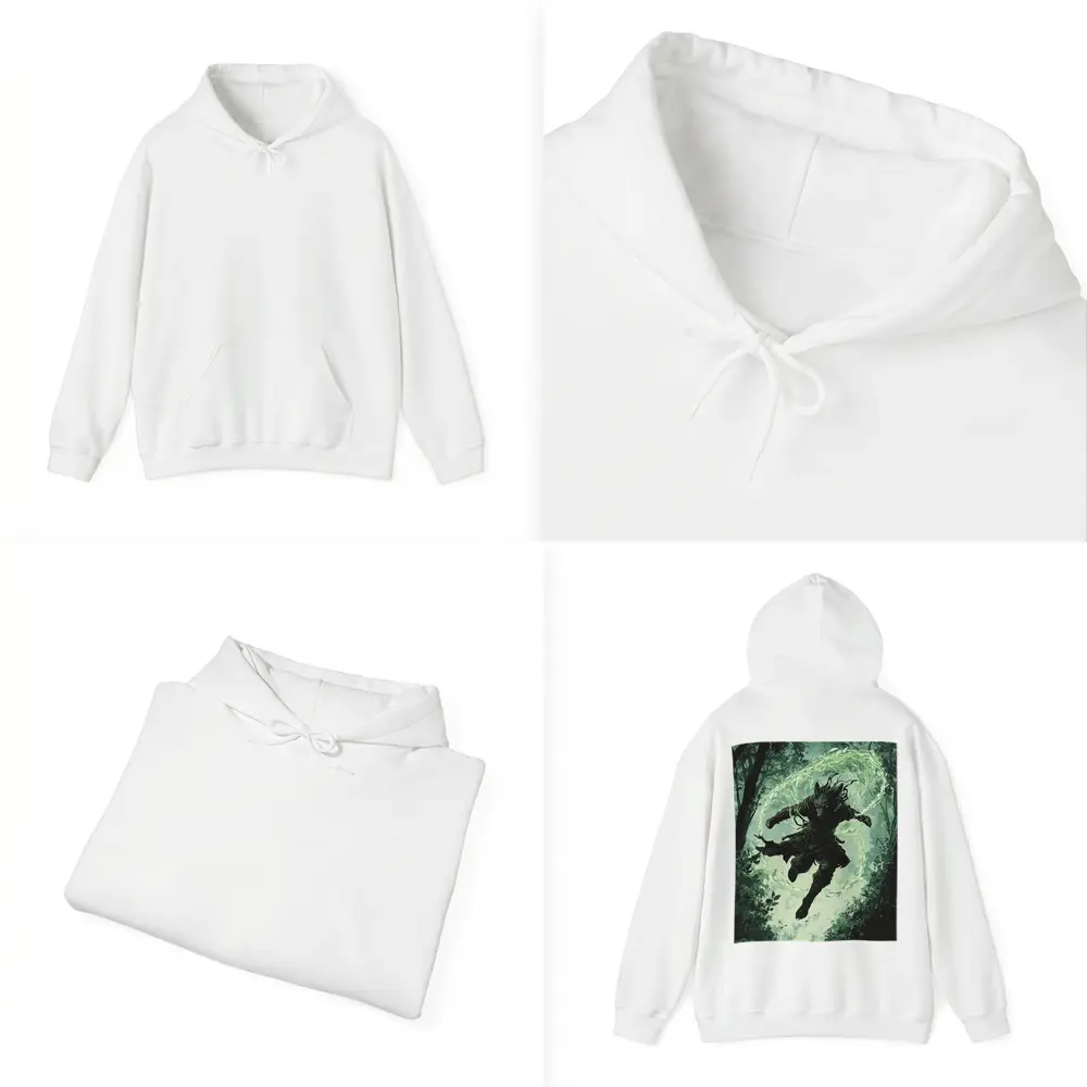 Wolf Warrior Leaping In Mystical Forest – Hoodies