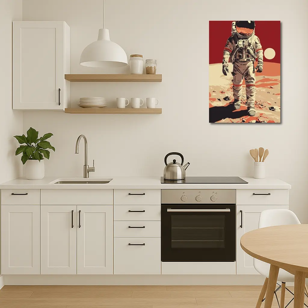Astronaut Walking On Red Planet Surface – Wall Art