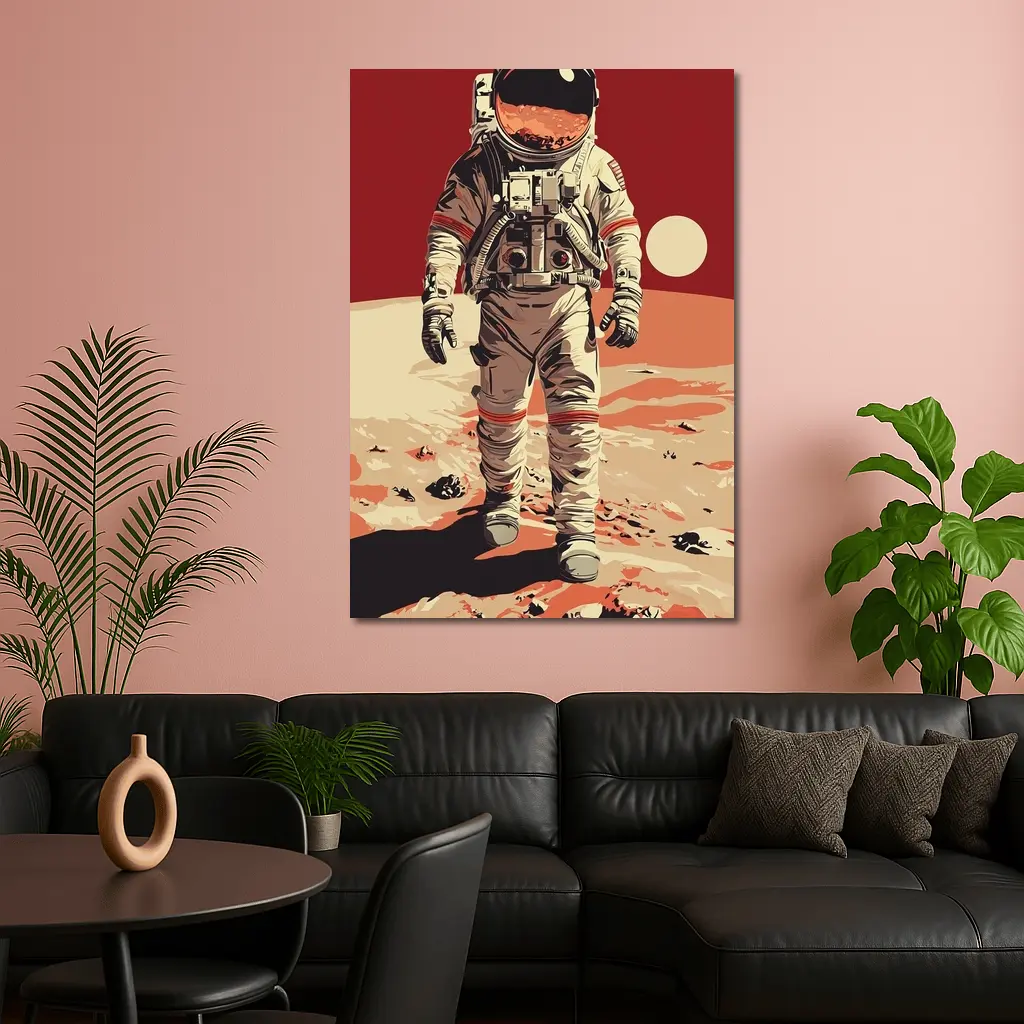 Astronaut Walking On Red Planet Surface – Wall Art
