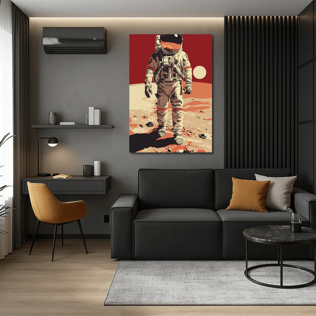 Astronaut Walking On Red Planet Surface – Wall Art
