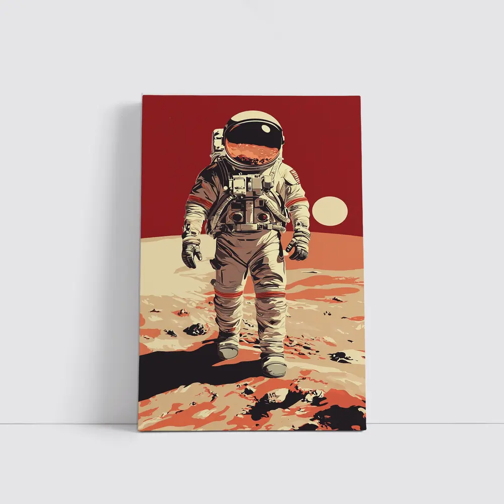 Astronaut Walking On Red Planet Surface – Wall Art