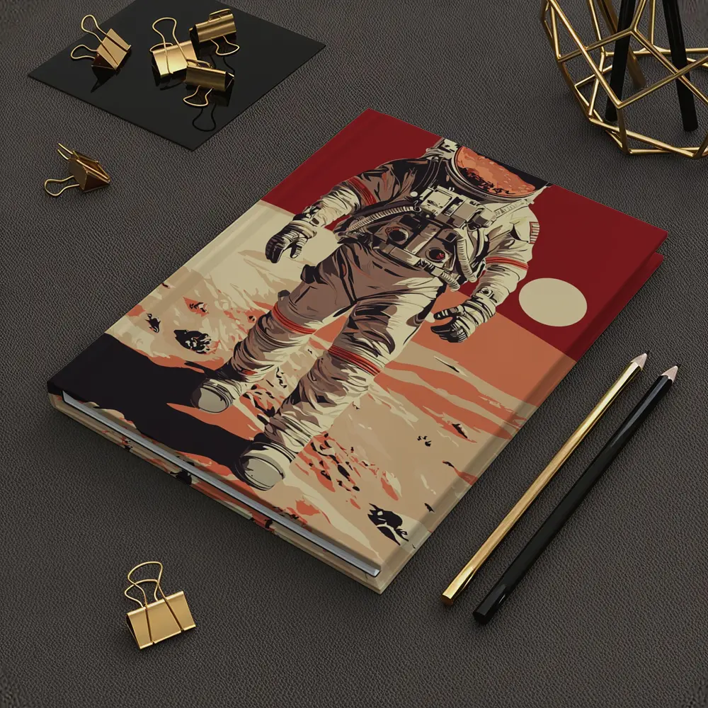 Astronaut Walking On Red Planet Surface – Notebooks