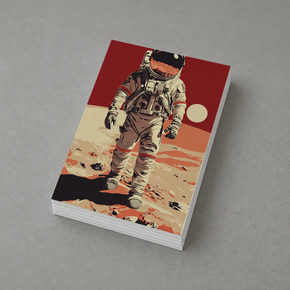 Astronaut Walking On Red Planet Surface – Postcards