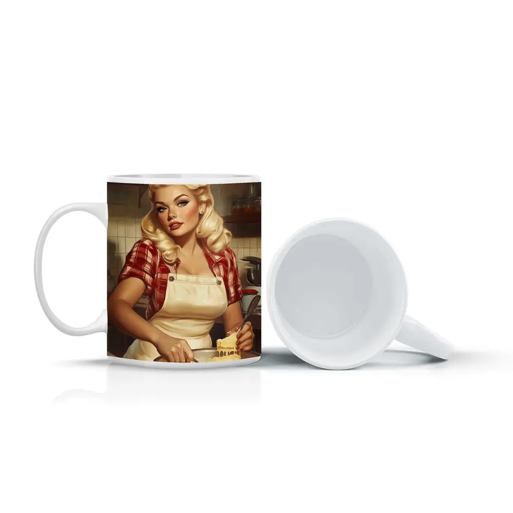 Retro Pin Up Girl Cooking Kitchen Art – Mugs