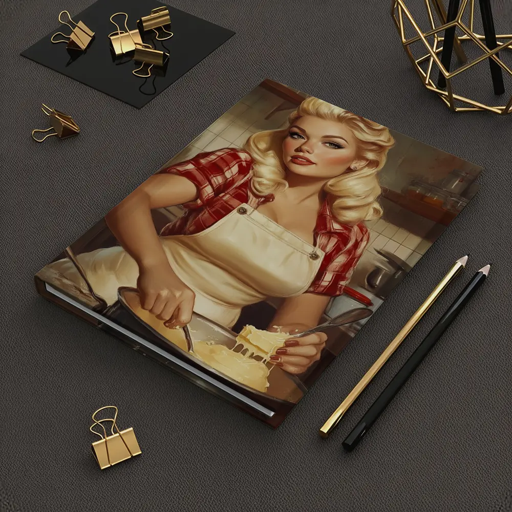 Retro Pin Up Girl Cooking Kitchen Art – Notebooks