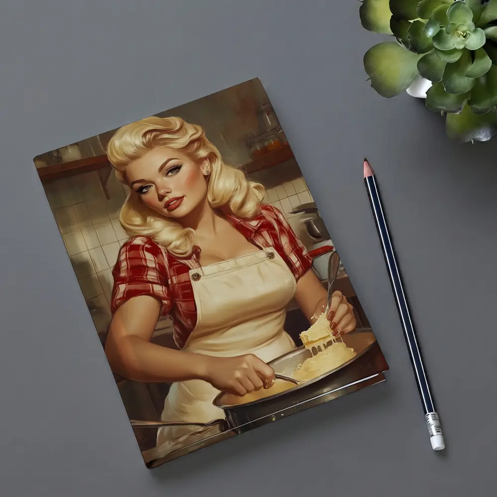 Retro Pin Up Girl Cooking Kitchen Art – Notebooks