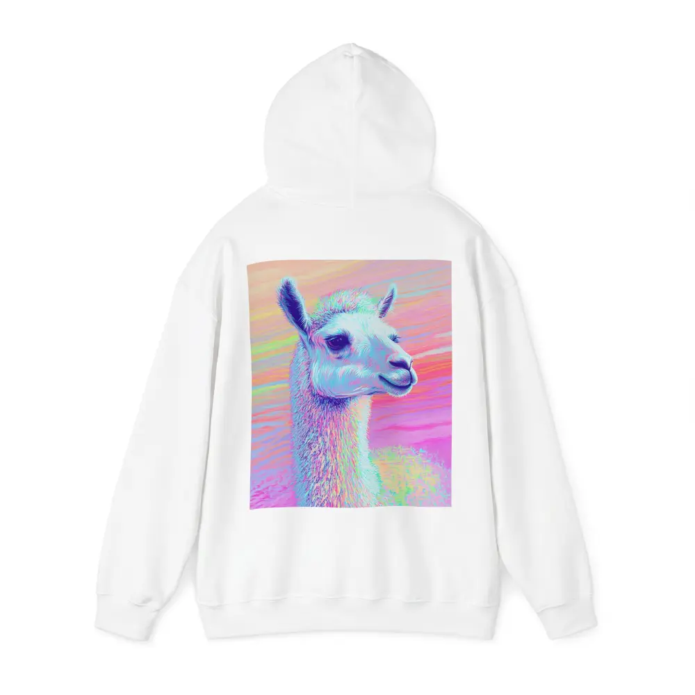 Pastel Rainbow Alpaca Llama Portrait Art – Hoodies