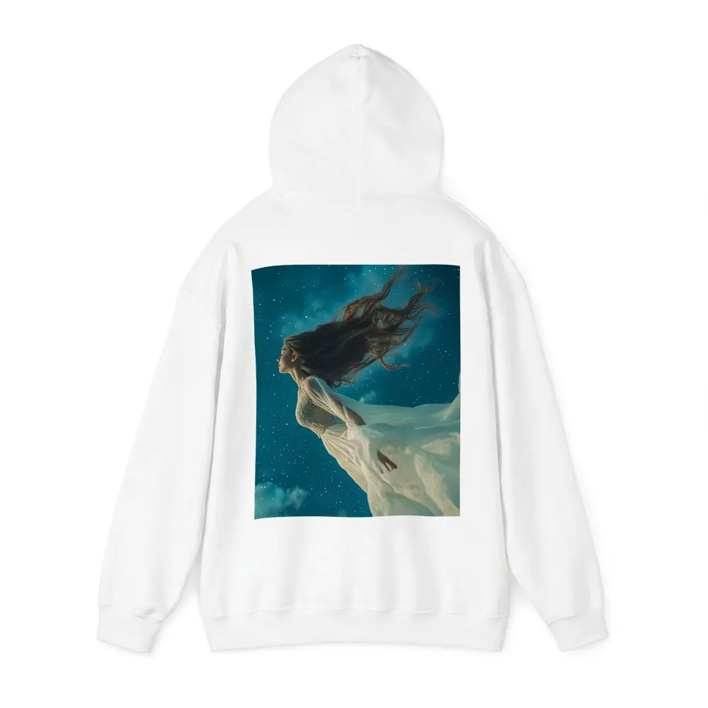 Woman Floating in Starry Night Sky – Hoodies