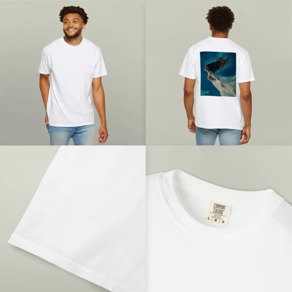 Woman Floating in Starry Night Sky – T-Shirts