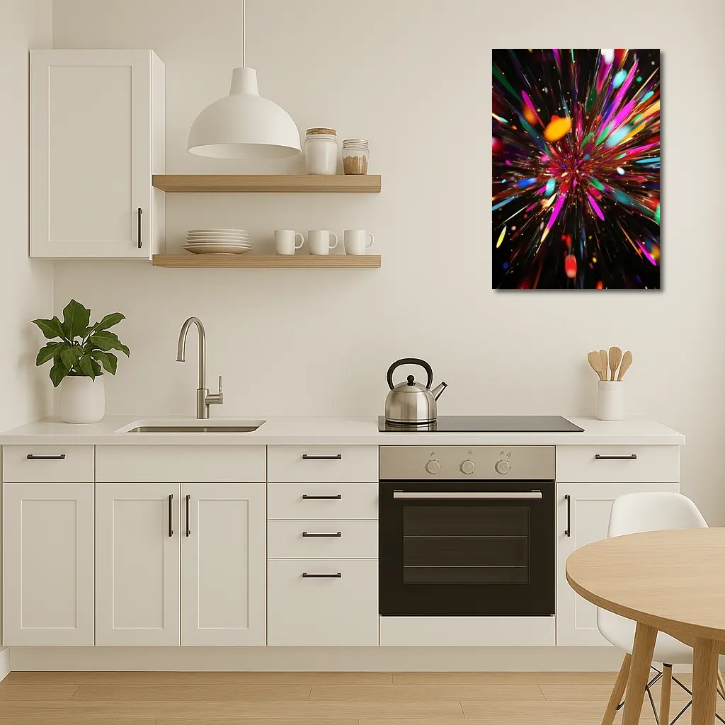 Colorful Abstract Explosion Burst Dark Background – Wall Art