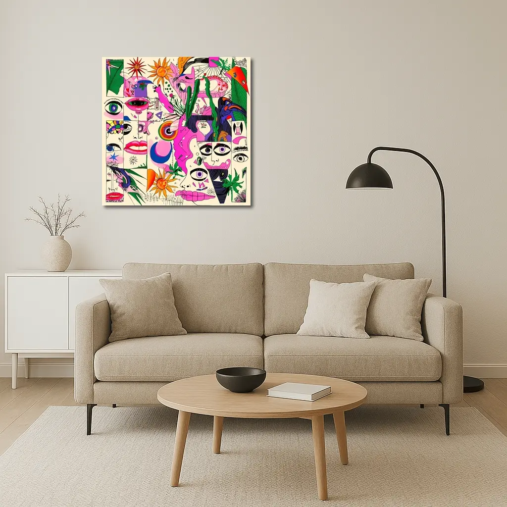 Trippy Collage Art Faces Eyes Surreal – Wall Art
