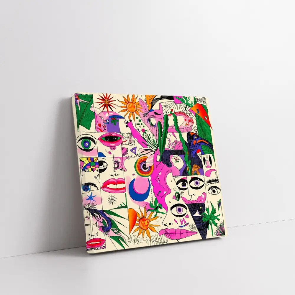 Trippy Collage Art Faces Eyes Surreal – Wall Art