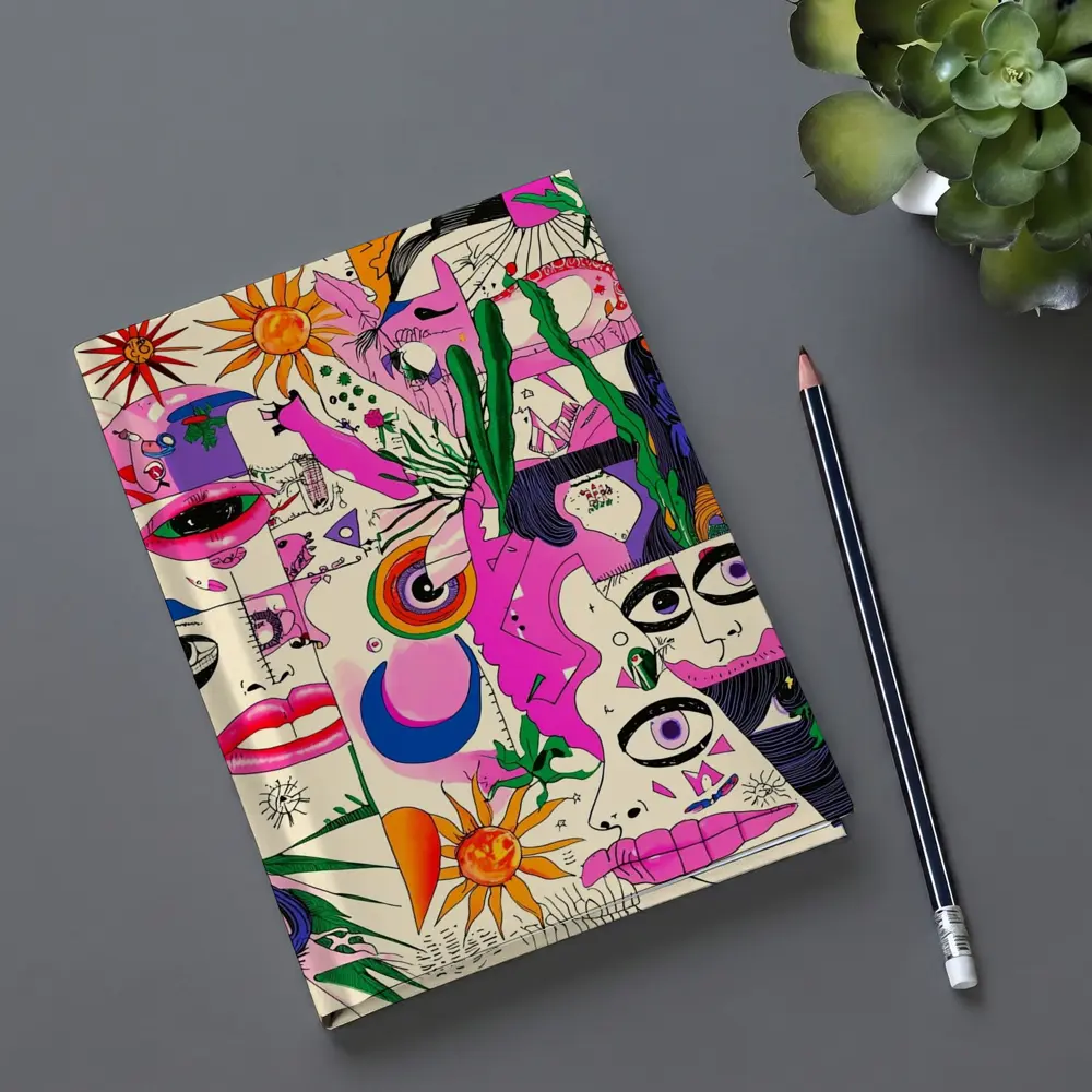Trippy Collage Art Faces Eyes Surreal – Notebooks