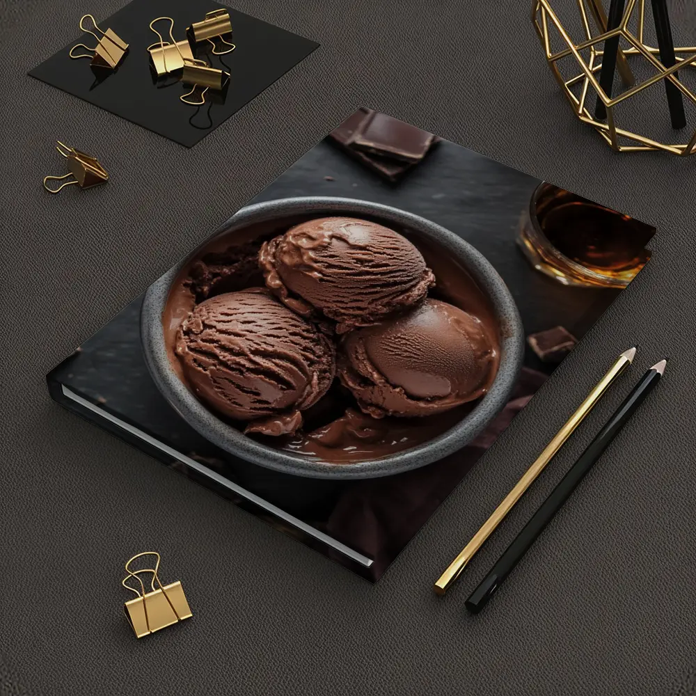 Dark Chocolate Ice Cream Bowl Dark Background – Notebooks