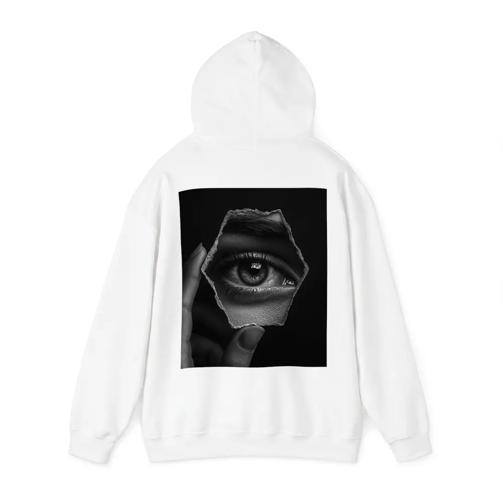 Hand Holding Eye Hexagon Black White – Hoodies